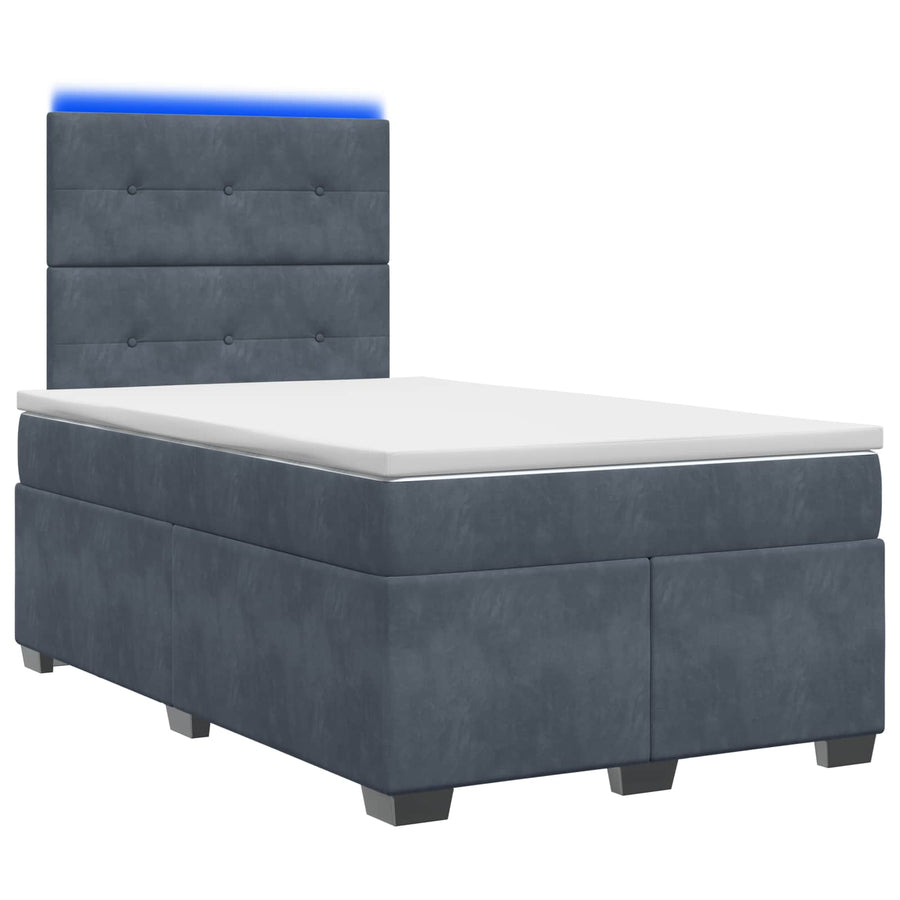 Boxspringbed met matras Donkergrijs 120 x 200 cm Fluweel