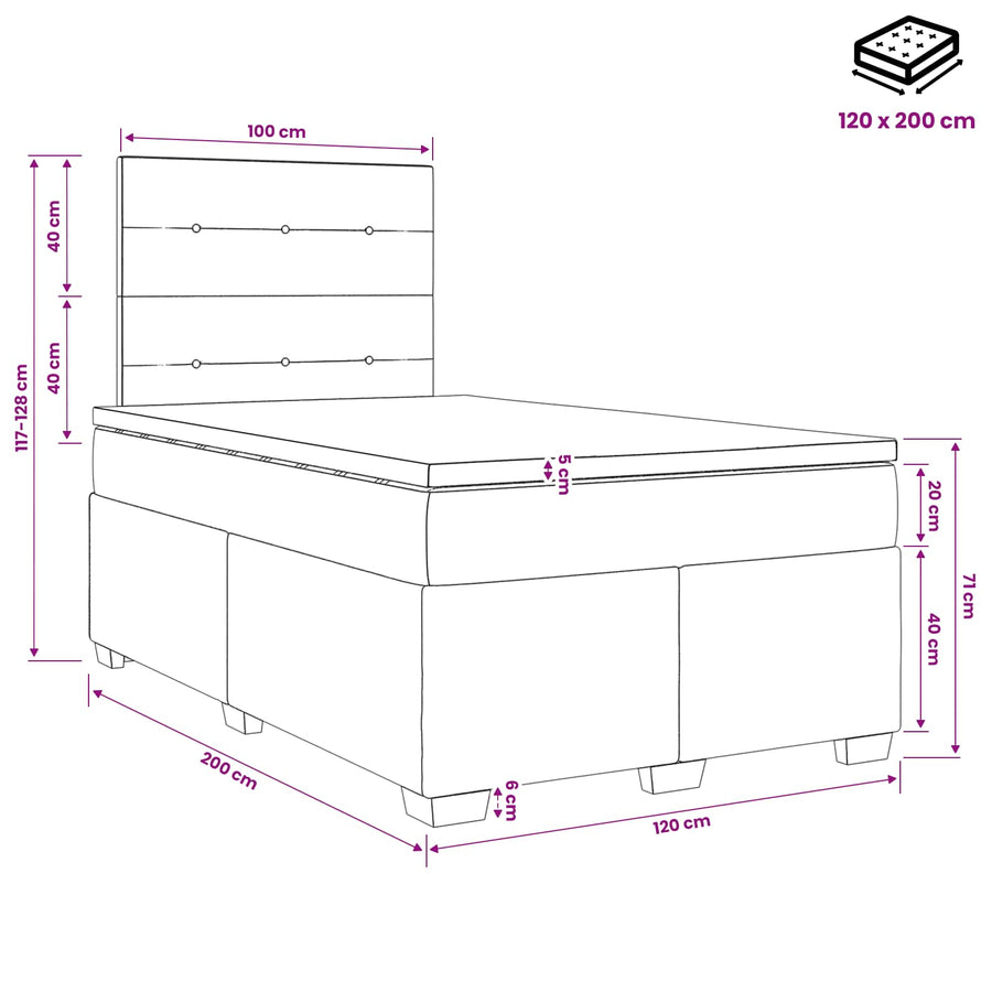 Boxspringbed met matras Roze 120 x 200 cm Fluweel
