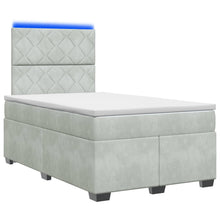 Boxspringbed met matras Lichtgrijs 120 x 200 cm Fluweel