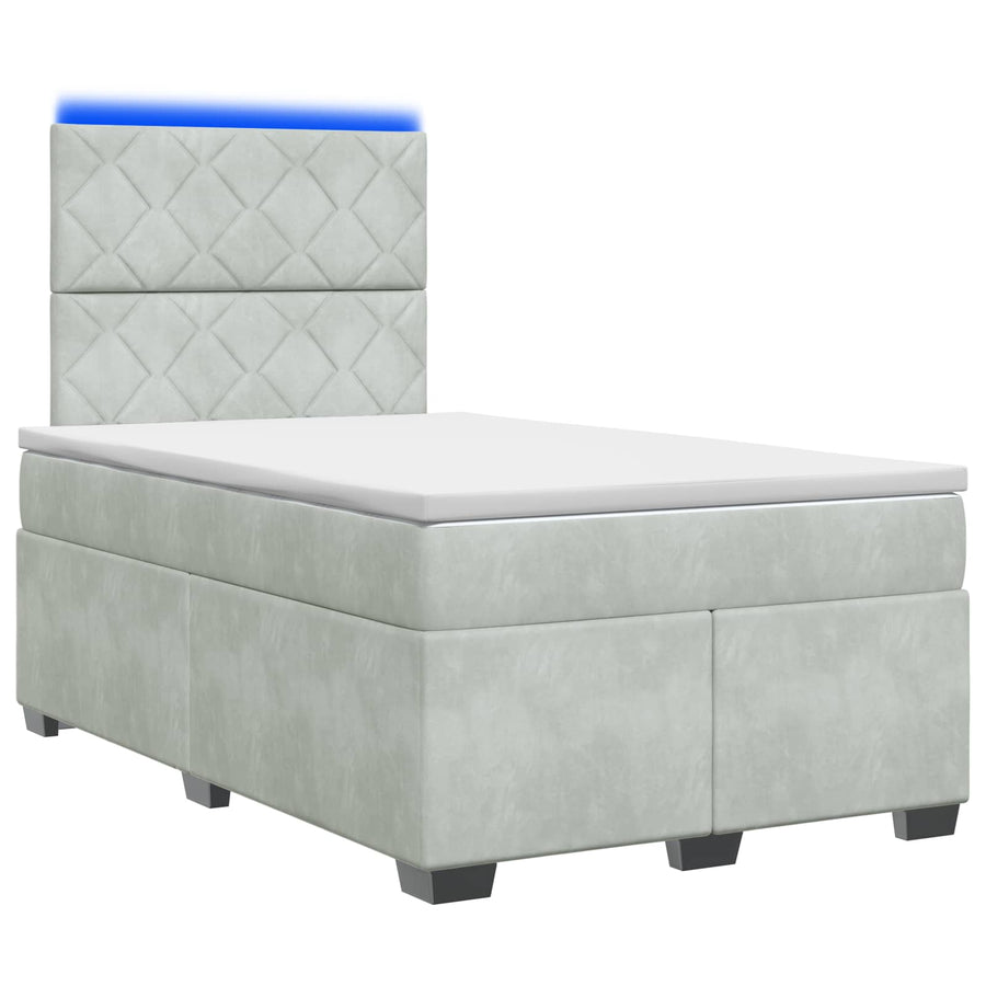 Boxspringbed met matras Lichtgrijs 120 x 200 cm Fluweel