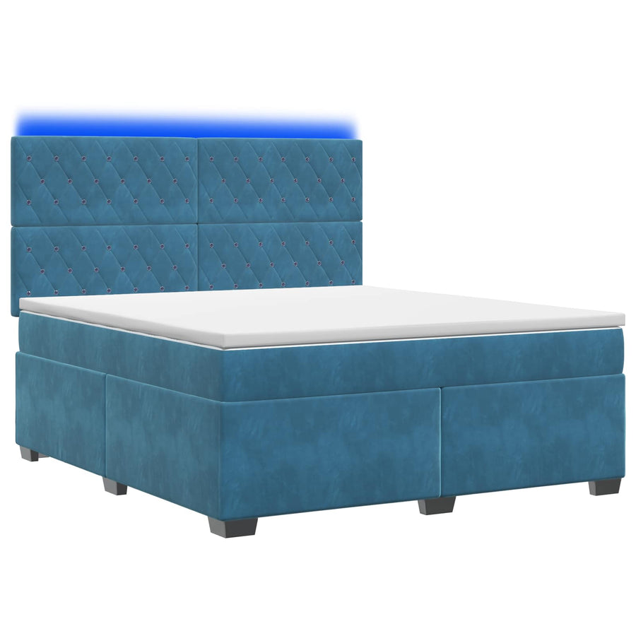 Boxspringbed met matras Blauw 140 x 190 cm Fluweel