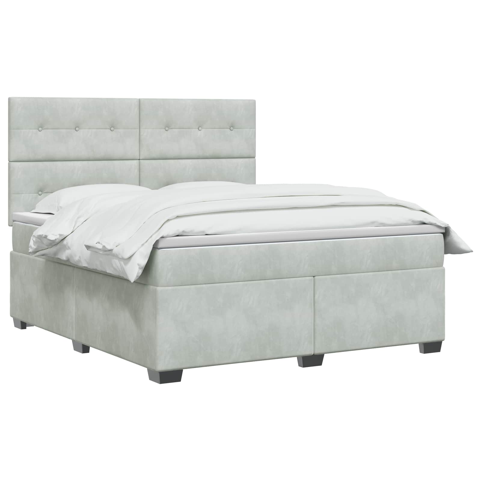 Boxspringbed met matras Lichtgrijs 140 x 190 cm Fluweel