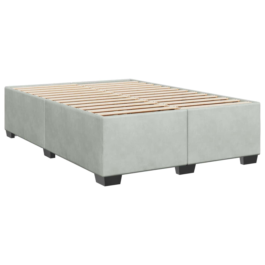 Boxspringbed met matras Lichtgrijs 140 x 190 cm Fluweel