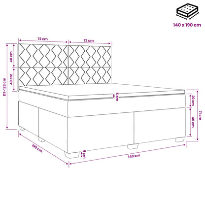 Boxspringbed met matras Zwart 140 x 190 cm Fluweel