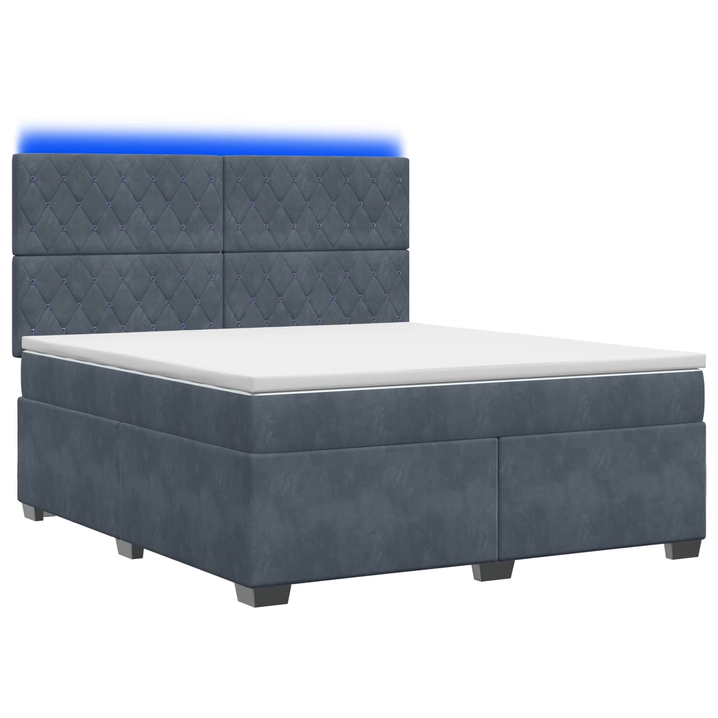 Boxspringbed met matras Donkergrijs 140 x 200 cm Fluweel