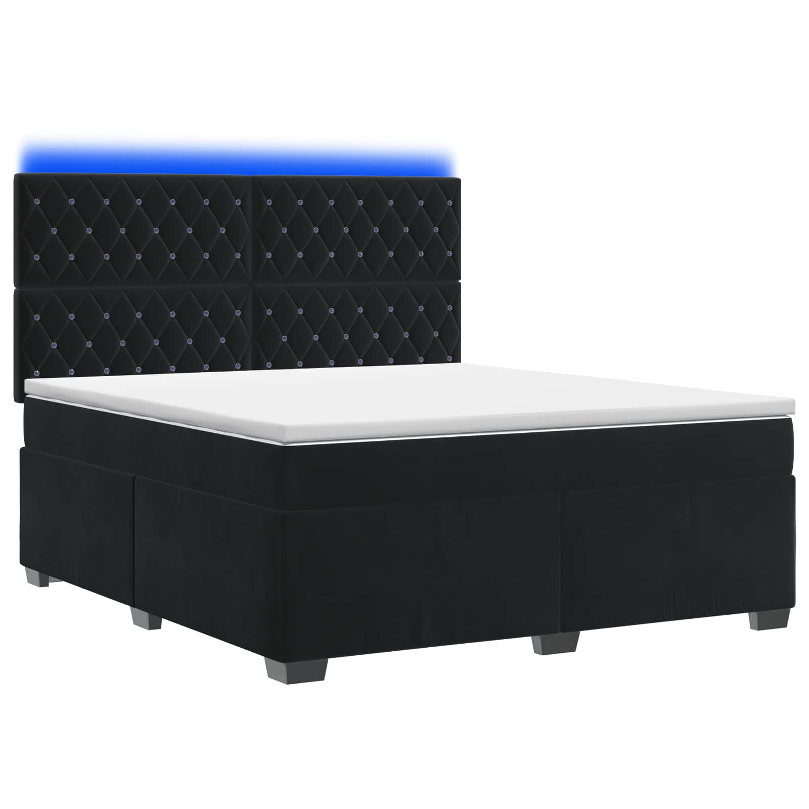 Boxspringbed met matras Zwart 140 x 200 cm Fluweel