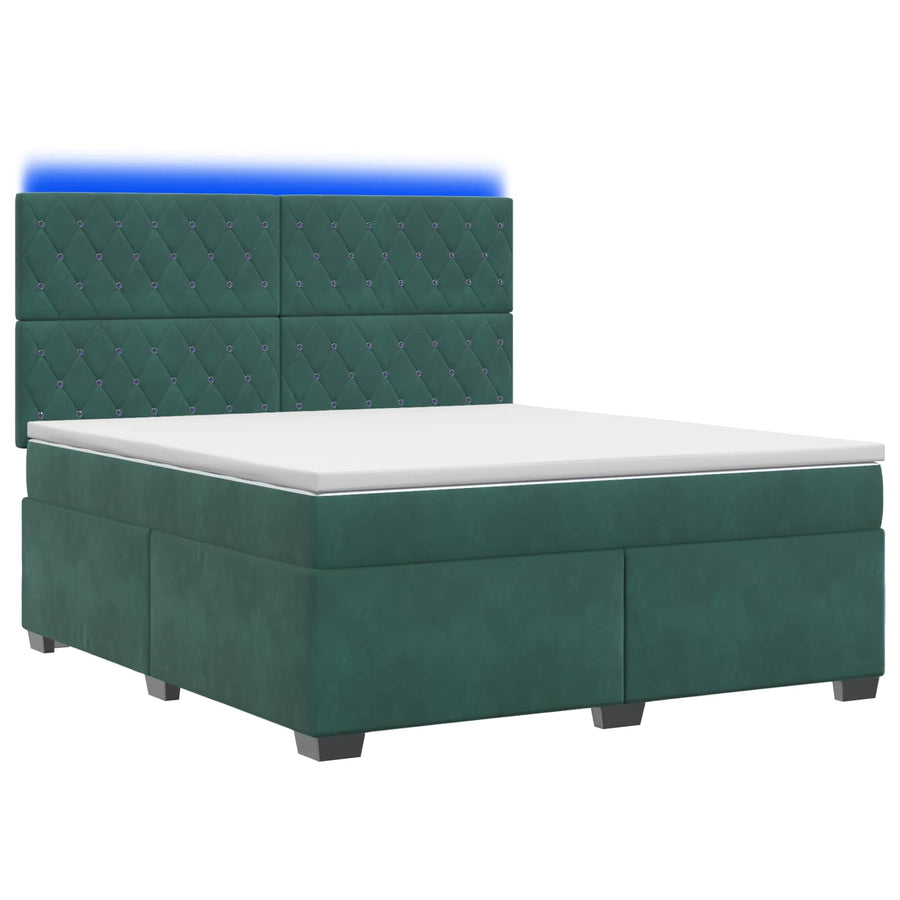 Boxspringbed met matras Donkergroen 140 x 200 cm Fluweel