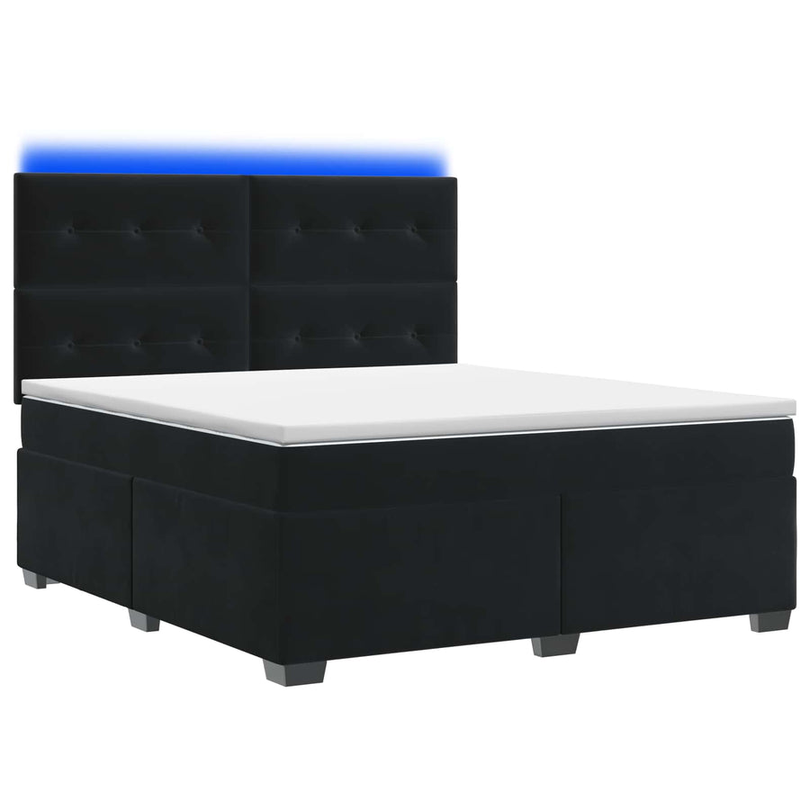 Boxspringbed met matras Zwart 140 x 200 cm Fluweel