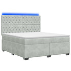 Boxspringbed 160x200 cm lichtgrijs fluweel