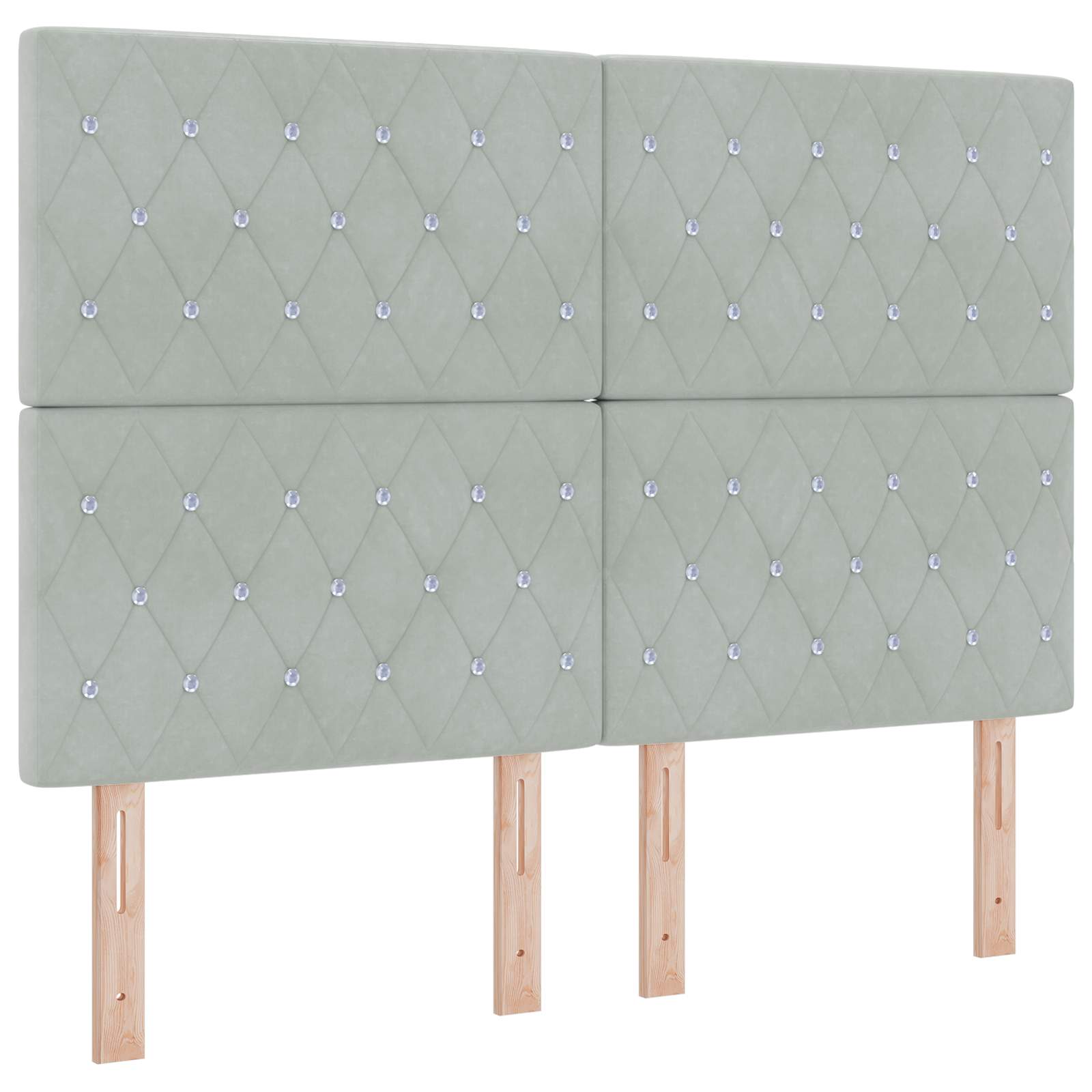 Boxspringbed met matras Lichtgrijs 160 x 200 cm Fluweel