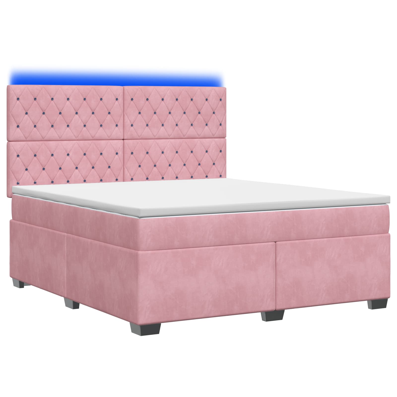Boxspringbed met matras Roze 160 x 200 cm Fluweel