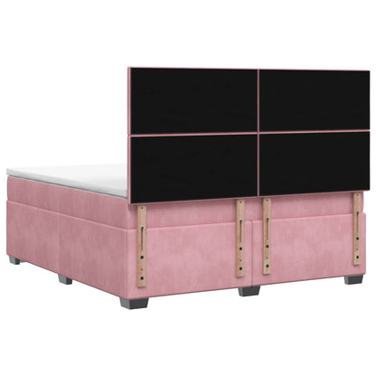 Boxspringbed met matras Roze 160 x 200 cm Fluweel
