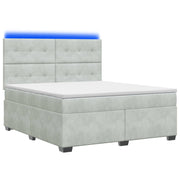 Boxspringbed met matras lichtgrijs 160x200 cm fluweel