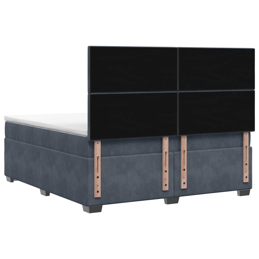 Boxspringbed met matras Donkergrijs 160 x 200 cm Fluweel
