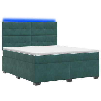 Boxspringbed met matras Donkergroen 160 x 200 cm Fluweel