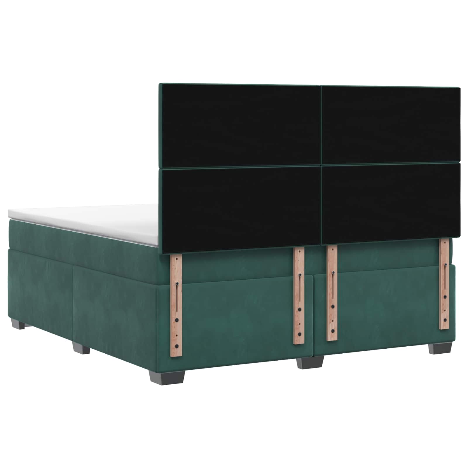 Boxspringbed met matras Donkergroen 160 x 200 cm Fluweel