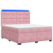 Boxspringbed 160x200 cm roze fluweel met matras