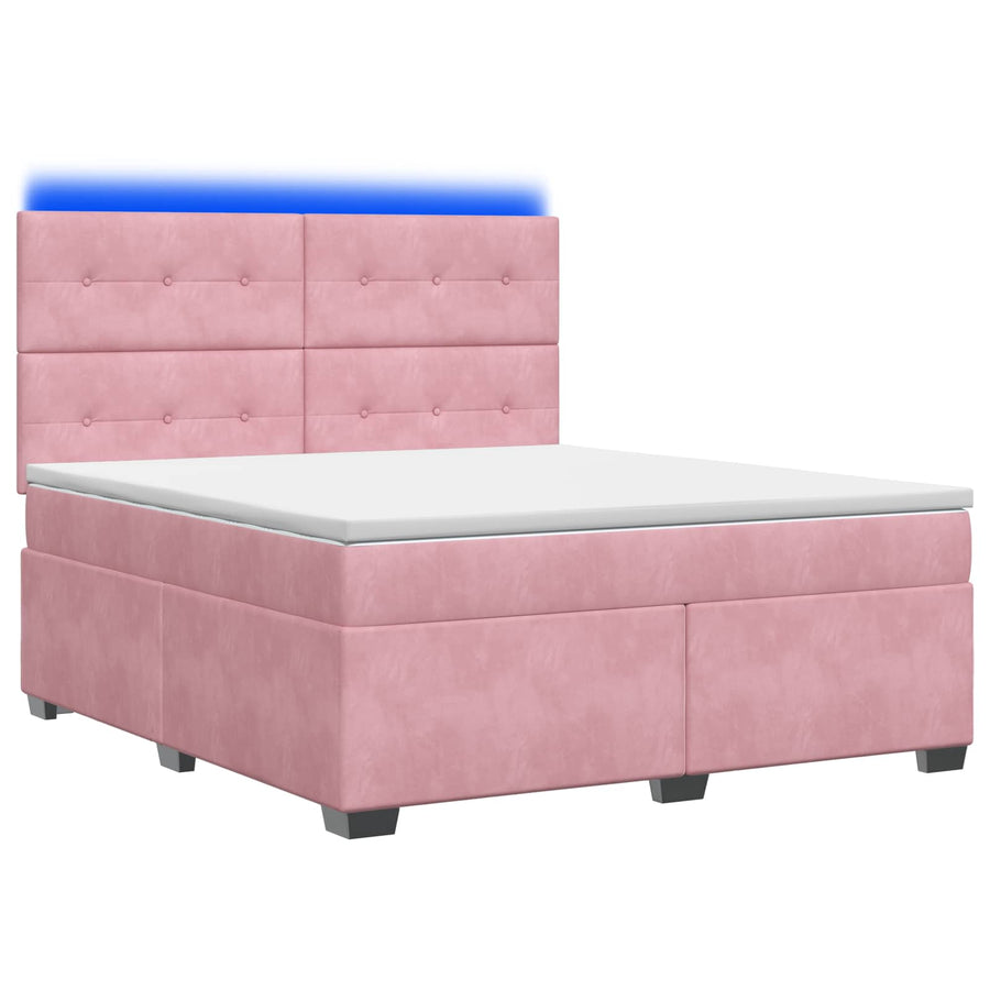 Boxspringbed met matras Roze 160 x 200 cm Fluweel