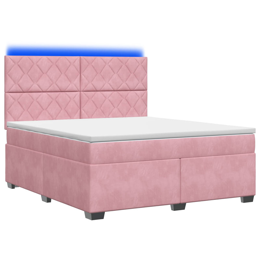 Boxspringbed met matras Roze 160 x 200 cm Fluweel