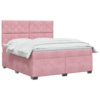 Boxspringbed met matras Roze 160 x 200 cm Fluweel