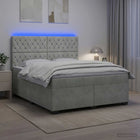 Boxspringbed 180x200 cm lichtgrijs fluweel