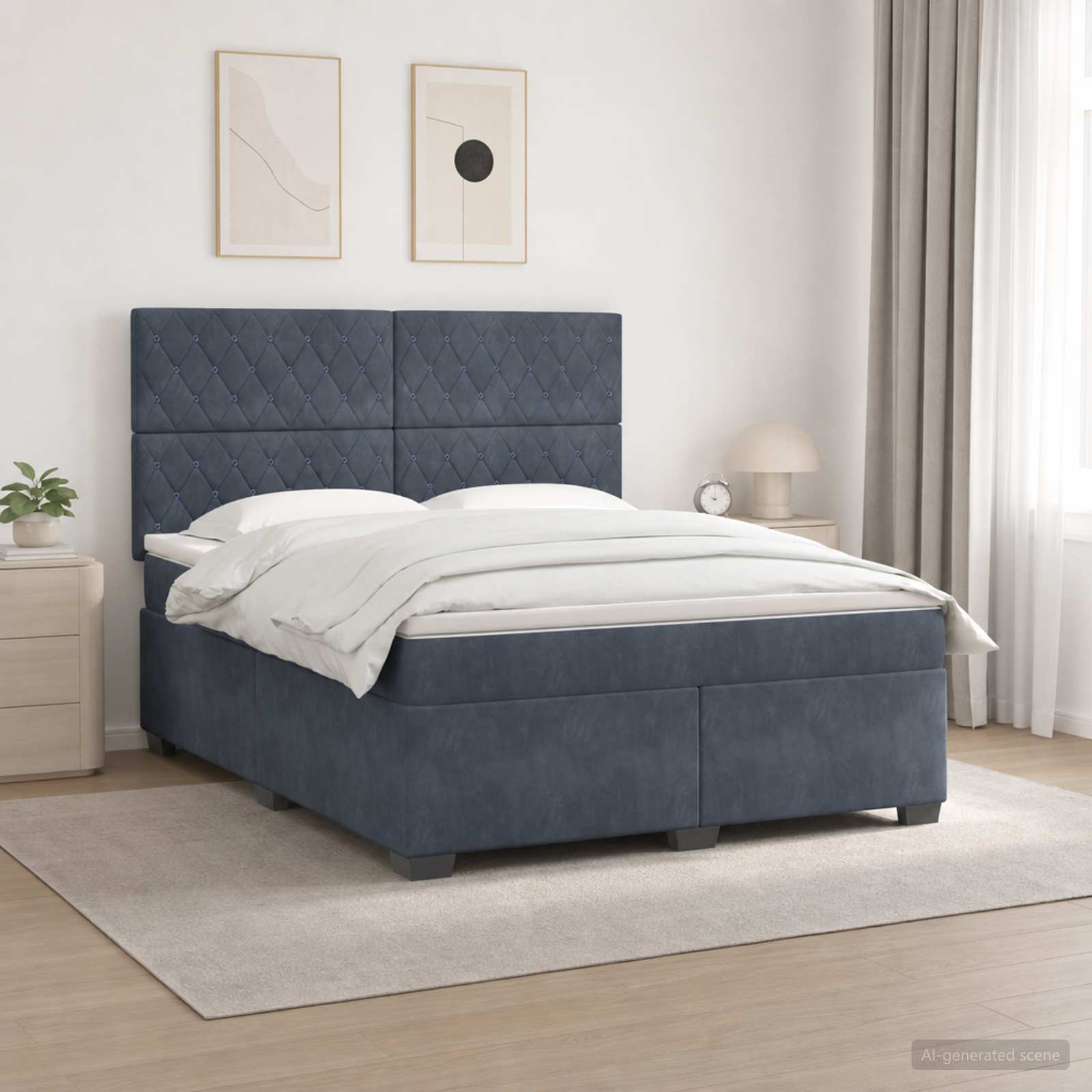 Boxspringbed met matras Donkergrijs 180 x 200 cm Fluweel
