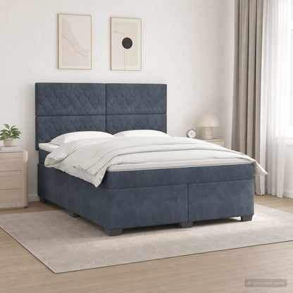 Boxspringbed met matras Donkergrijs 180 x 200 cm Fluweel