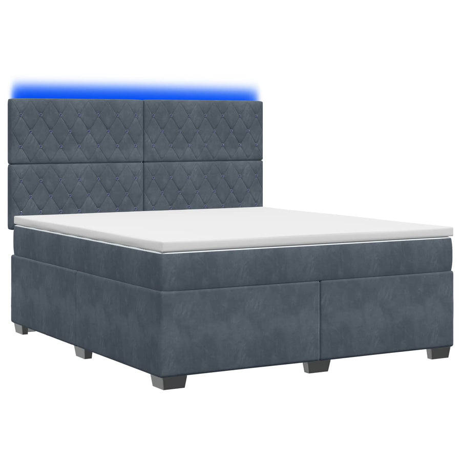 Boxspringbed met matras Donkergrijs 180 x 200 cm Fluweel