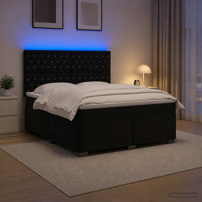 Boxspringbed met matras Zwart 140 x 200 cm Fluweel