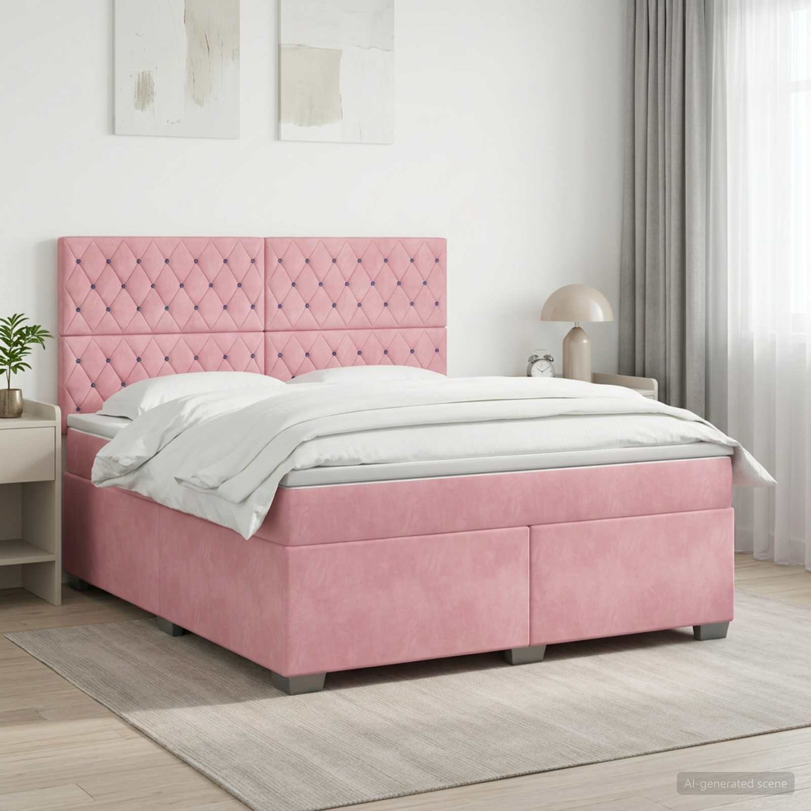 Boxspringbed met matras Roze 140 x 200 cm Fluweel