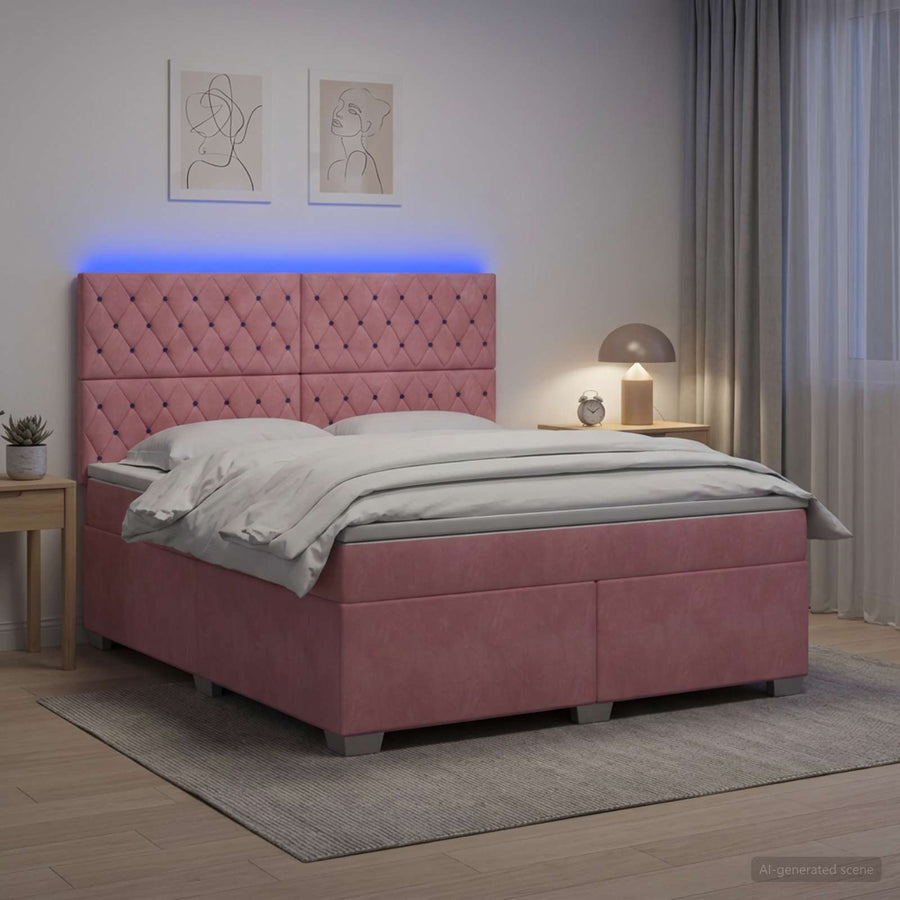 Boxspringbed met matras Roze 140 x 200 cm Fluweel