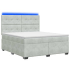 Boxspringbed met matras Lichtgrijs 180 x 200 cm Fluweel