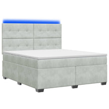 Boxspringbed met matras Lichtgrijs 180 x 200 cm Fluweel