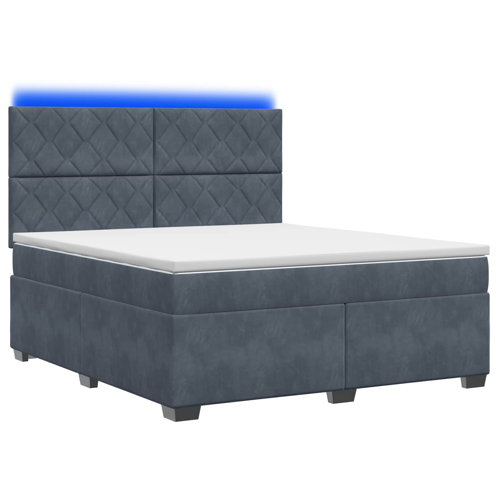 Boxspringbed met matras Donkergrijs 180 x 200 cm Fluweel