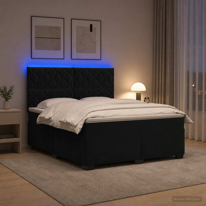 Boxspringbed met matras Zwart 160 x 200 cm Fluweel