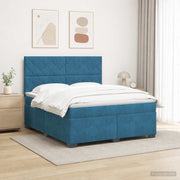 Boxspringbed met matras 160x200 cm blauw fluweel