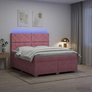 Boxspringbed met matras 140x200 cm roze fluweel