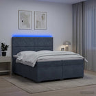 Boxspringbed 200x200 cm donkergrijs fluweel