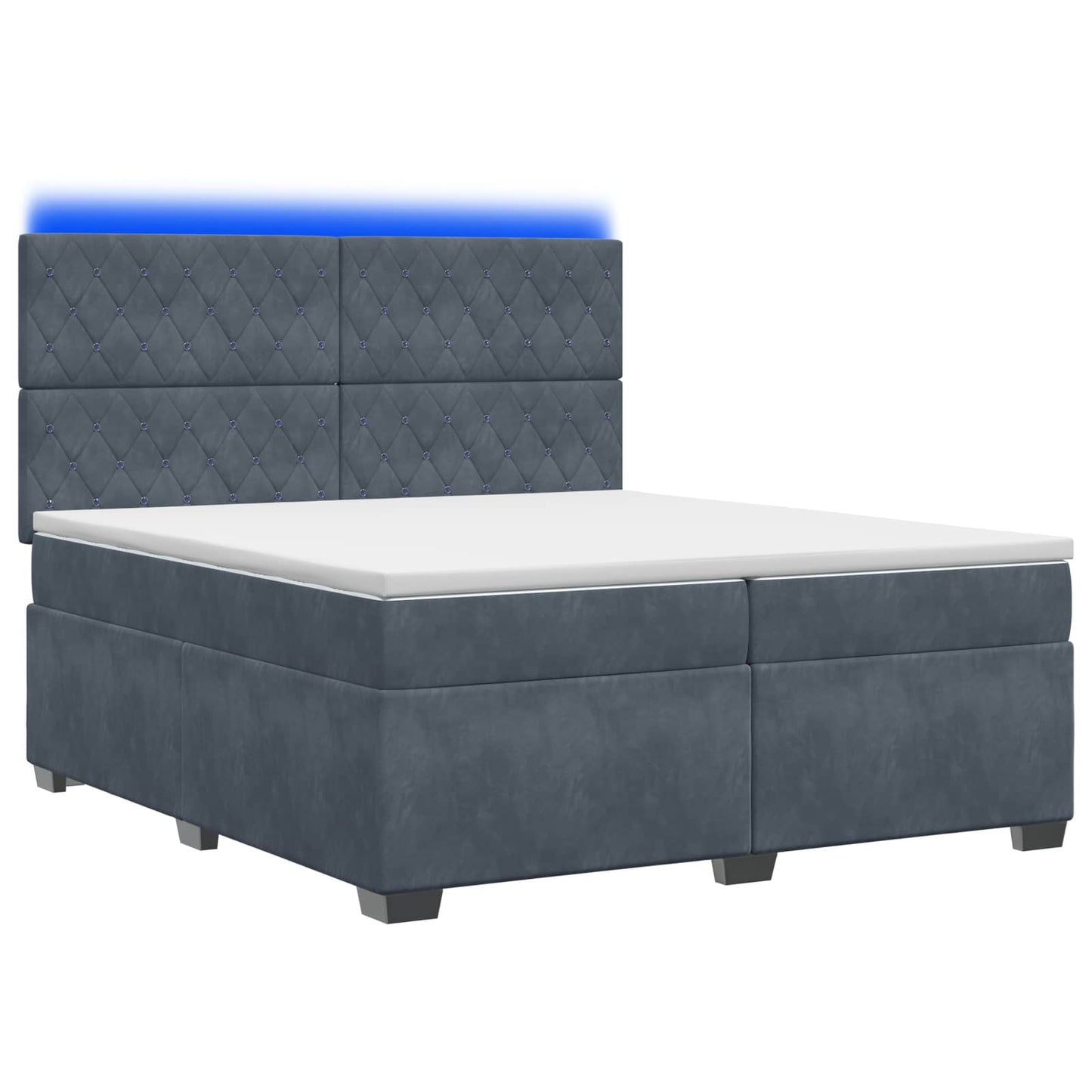 Boxspringbed met matras Donkergrijs 200 x 200 cm Fluweel