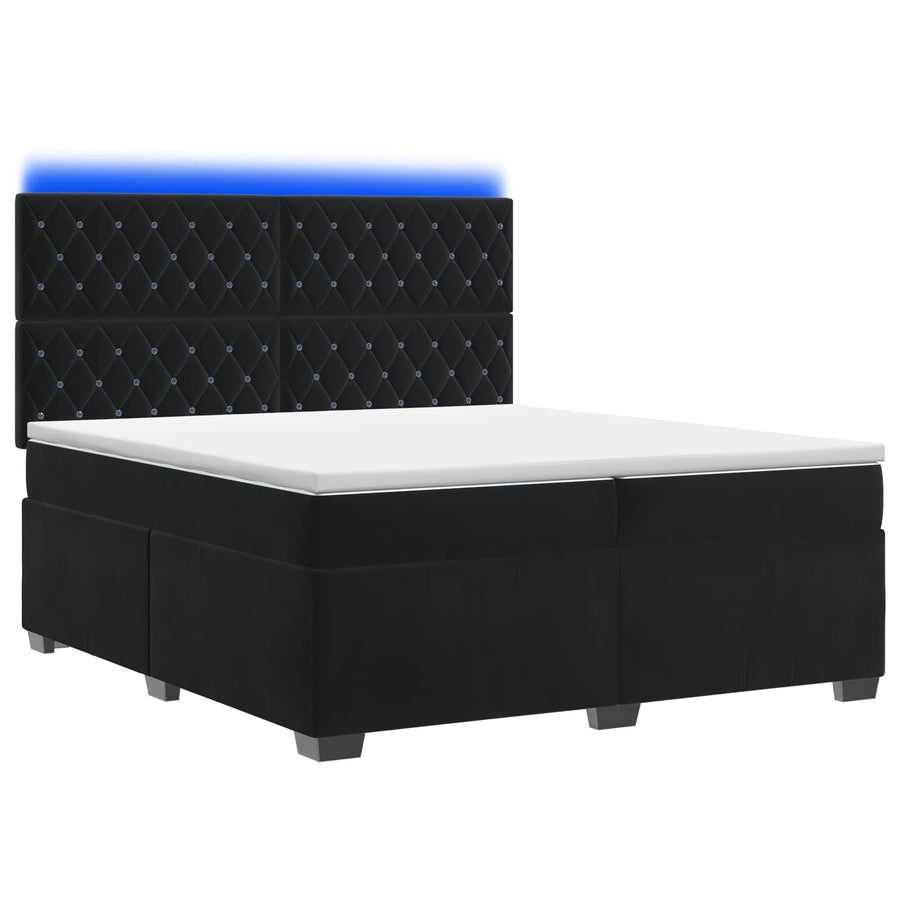 Boxspringbed met matras Zwart 200 x 200 cm Fluweel
