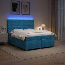 Boxspringbed met matras Blauw 200 x 200 cm Fluweel