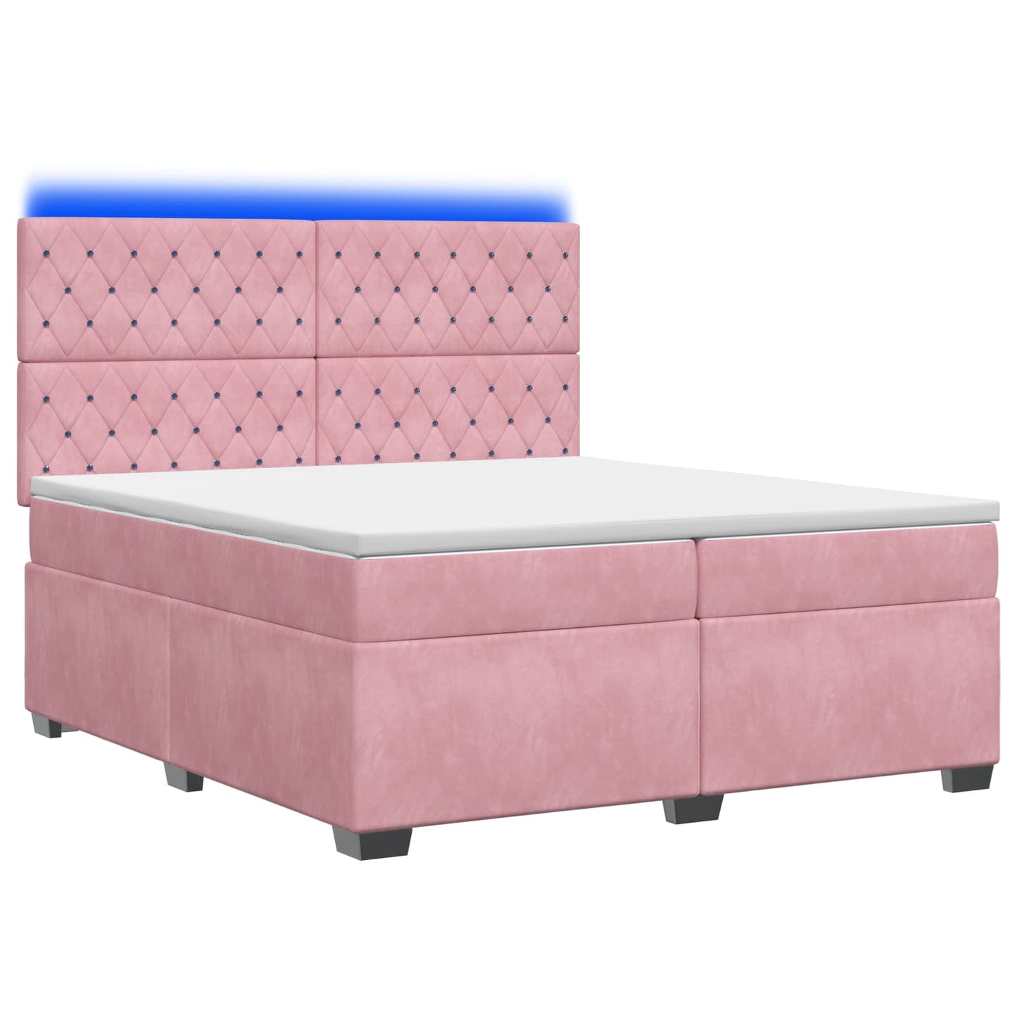 Boxspringbed met matras Roze 200 x 200 cm Fluweel