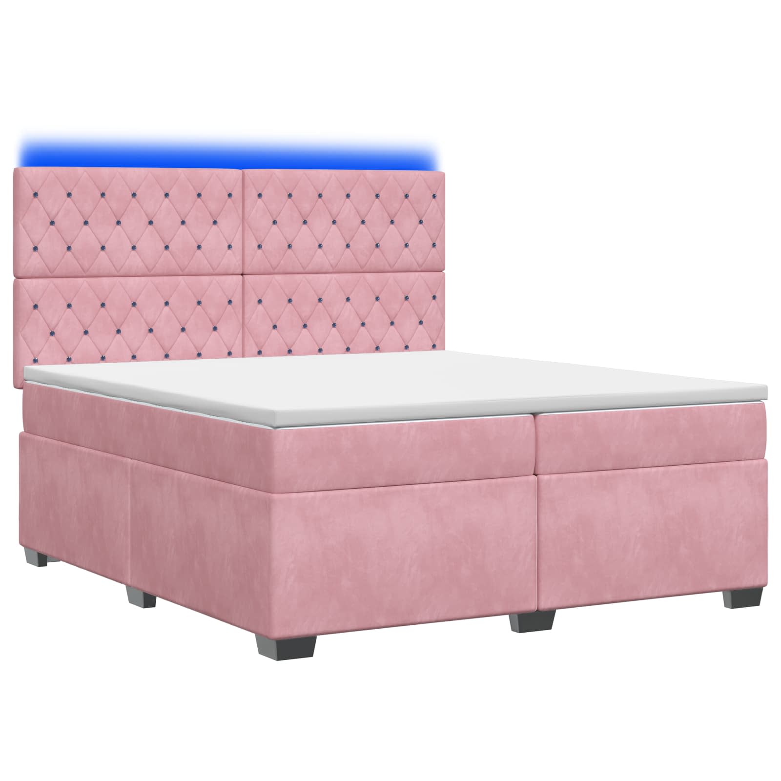 Boxspringbed met matras Roze 200 x 200 cm Fluweel