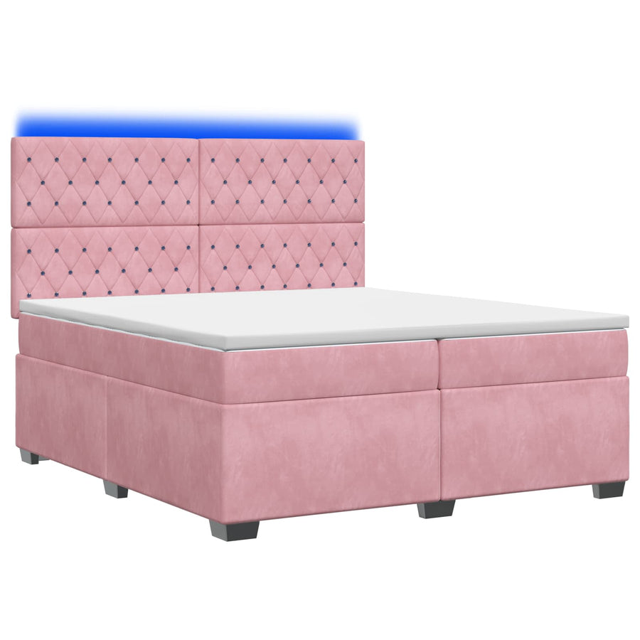 Boxspringbed met matras Roze 200 x 200 cm Fluweel
