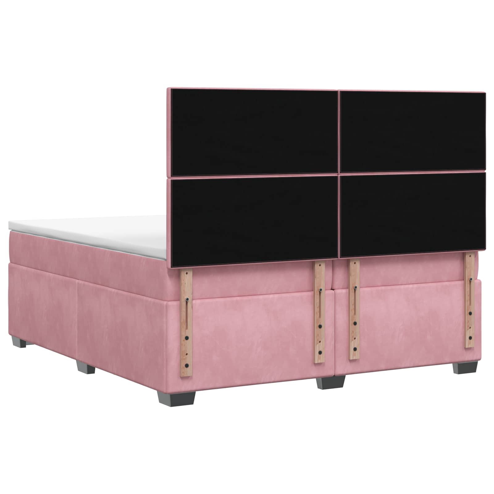Boxspringbed met matras Roze 200 x 200 cm Fluweel