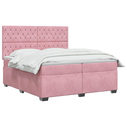 Boxspringbed met matras Roze 200 x 200 cm Fluweel