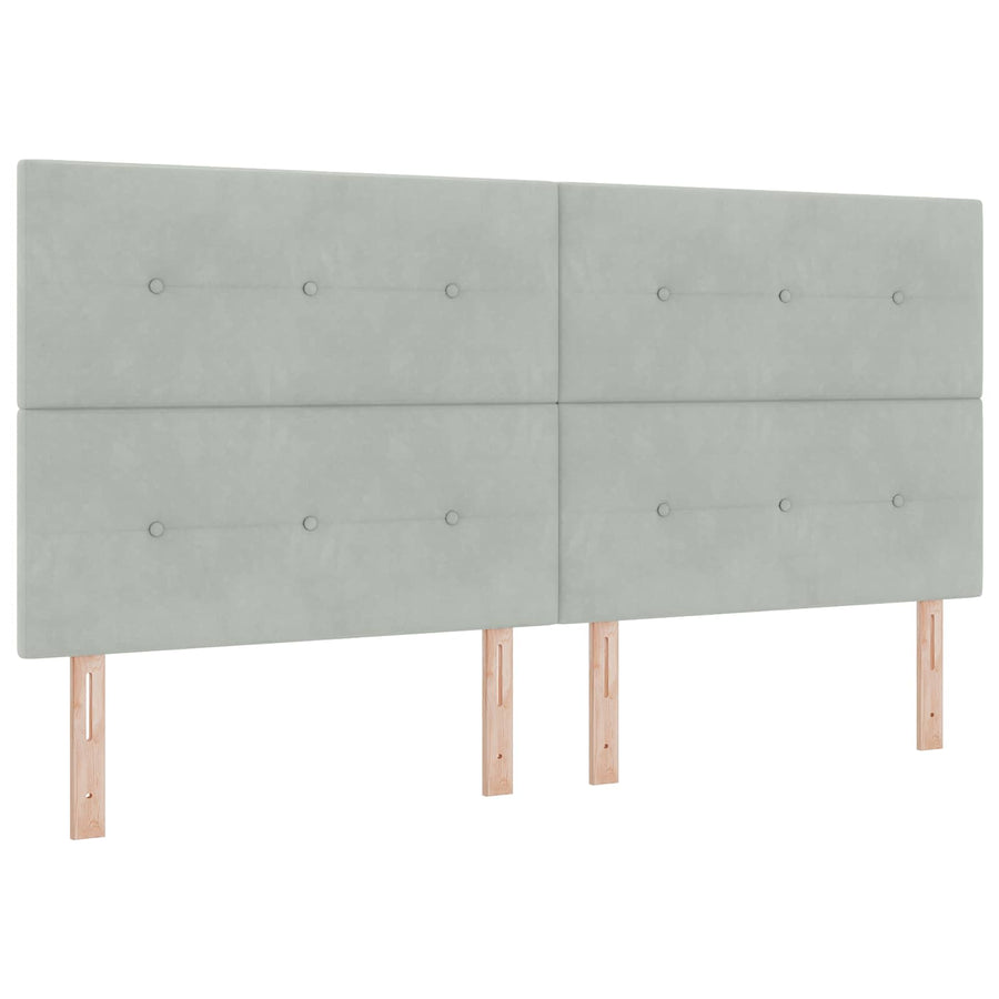 Boxspringbed met matras Lichtgrijs 200 x 200 cm Fluweel