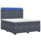 Boxspringbed met matras Donkergrijs 200 x 200 cm Fluweel