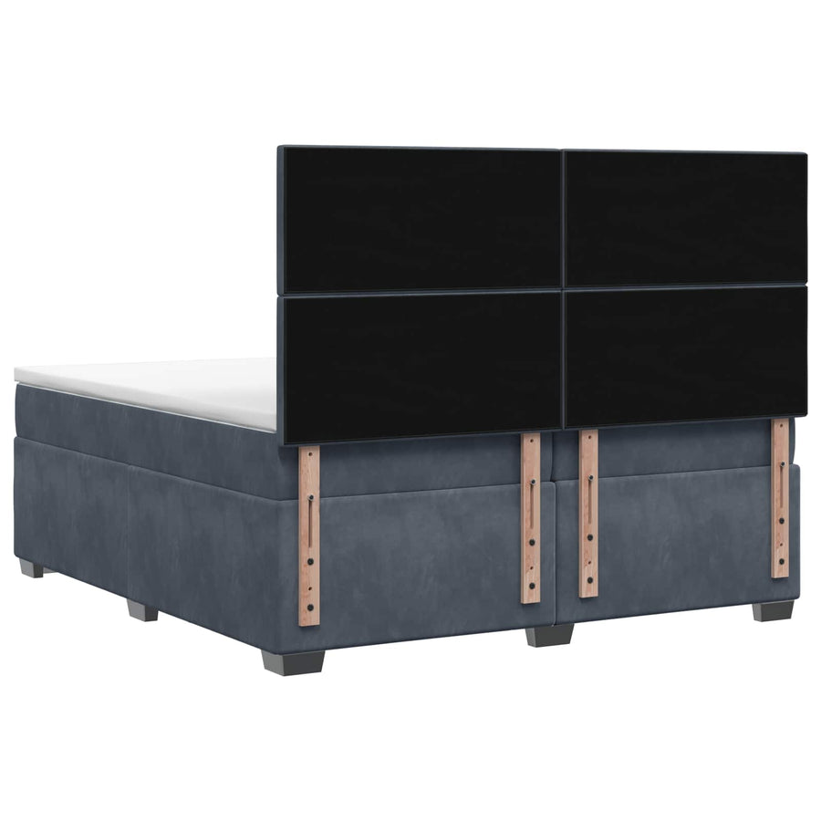Boxspringbed met matras Donkergrijs 200 x 200 cm Fluweel