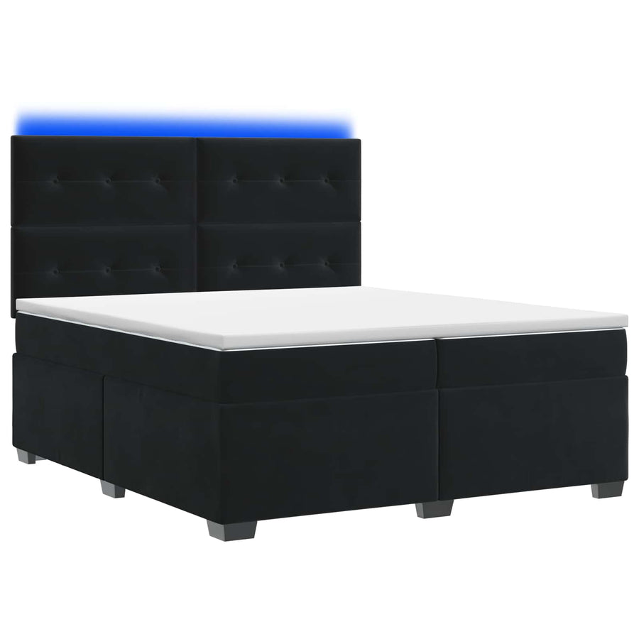 Boxspringbed met matras Zwart 200 x 200 cm Fluweel